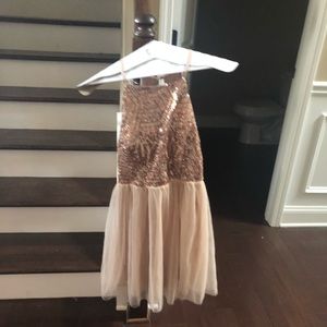 Sequin Champagne party dress with tags.